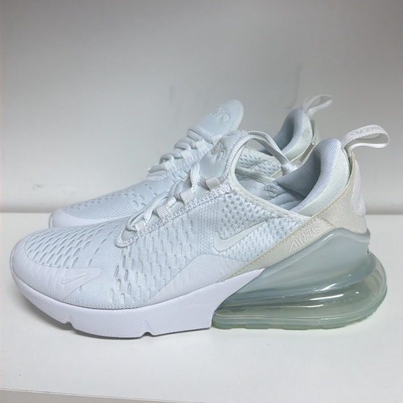 nike air max 270 gs white white metallic silver